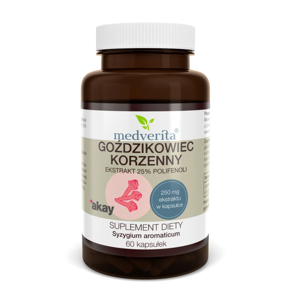 Medverita - Goździkowiec korzenny ekstrakt 25% polifenoli - 60 kapsułek